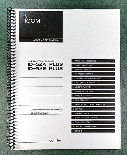 Icom ID-52A/E Plus Advanced Instruction Manual